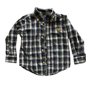 Toddler boy plaid button up shirt 3T